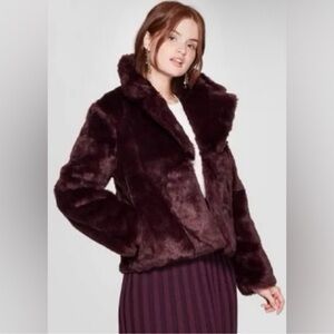 NEW Plum Faux Fur Coat